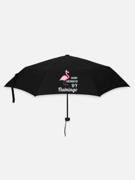 Flamingo - Regenschirm (klein) - Schwarz