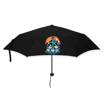 Alps Mountains Mountains Peak Mountain Sports Rock Cross - Umbrella (small) - black - Front