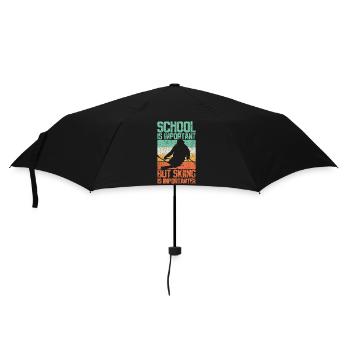 Ski Skieur Vintage - Parapluie standard - noir - Devant