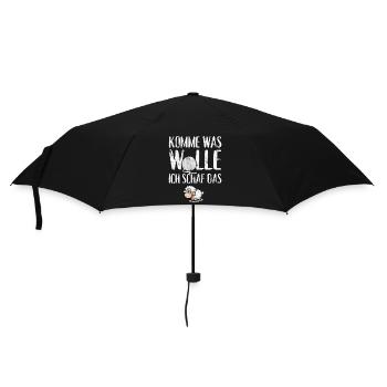 Komme was Wolle ich Schaf das - Regenschirm (klein) - Schwarz - Vorne