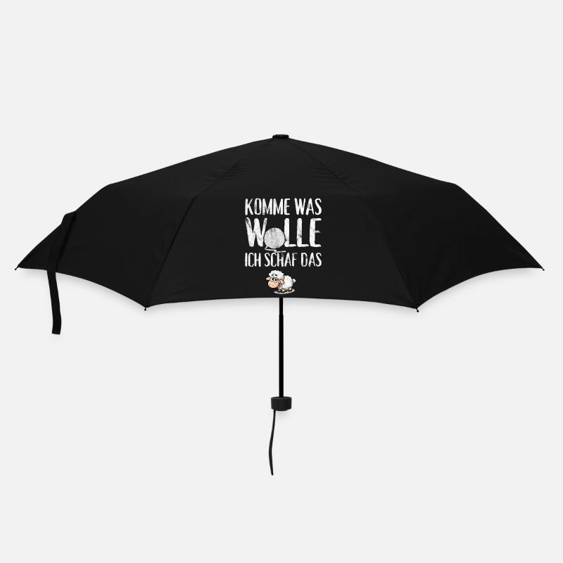 Komme was Wolle ich Schaf das - Regenschirm (klein) - Schwarz