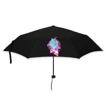Pastel Goth Totenkopf Eule Aesthetic Clothes Mond - Regenschirm (klein) - Schwarz - Vorne