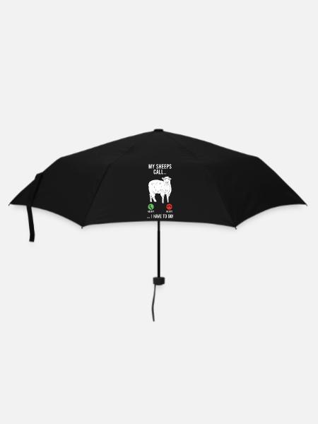 Schäfer Spruch meine Schafe rufen an Landwirt - Regenschirm (klein) - Schwarz
