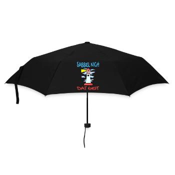 Leuchtturm - Sabbel Nich Dat Geit - Plattdeutsch - Regenschirm (klein) - Schwarz - Vorne