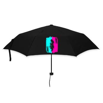 Samurai In A Turquoise And Pink Frame - Umbrella (small) - black - Front