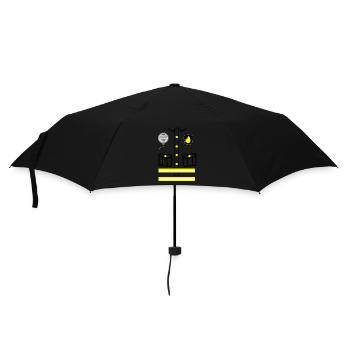 Feuerwehrmann Kostüm Fasching Karneval Verkleidung - Regenschirm (klein) - Schwarz - Vorne