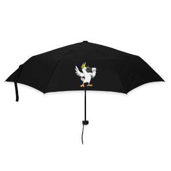 Papagei Sänger Mikrofon Singen - Regenschirm (klein) - Schwarz - Vorne