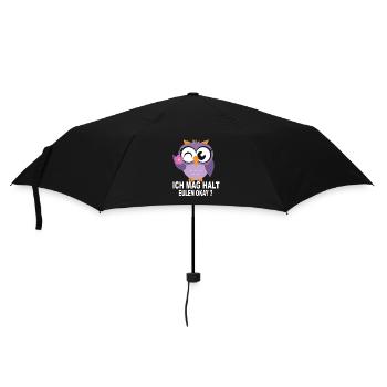 eulen geschenkeEulen Geschenke - Ich Mag Halt Eule - Regenschirm (klein) - Schwarz - Vorne