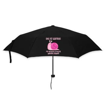 Das ist Gertrud mit ihr gehe ich joggen lustiges - Regenschirm (klein) - Schwarz - Vorne