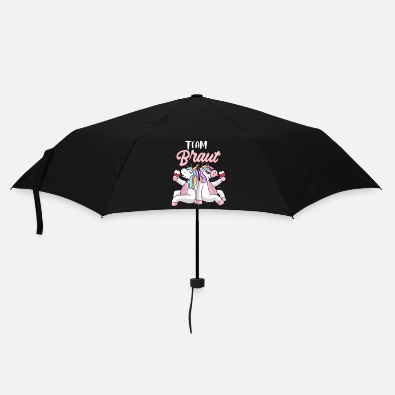 Team Braut Einhorn Geschenk Junggesellin JGA - Regenschirm (klein) - Schwarz
