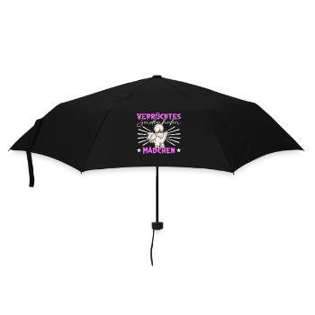 Verrücktes Seidenhuhn Mädchen - Seidenhühner - Regenschirm (klein) - Schwarz - Vorne