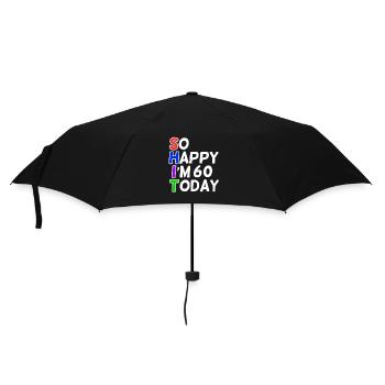 sehr glücklich 60 Jahre alt - Regenschirm (klein) - Schwarz - Vorne
