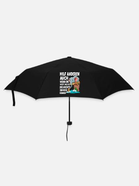 Hilf Anderen - Regenschirm (klein) - Schwarz
