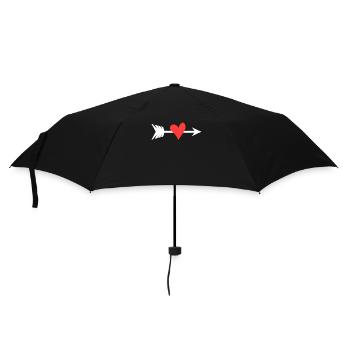 Herz Pfeil - Regenschirm (klein) - Schwarz - Vorne