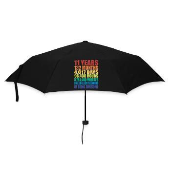 Drôle de cadeau d’anniversaire de 11e anniversaire, compte à rebours d’âge - Parapluie standard - noir - Devant