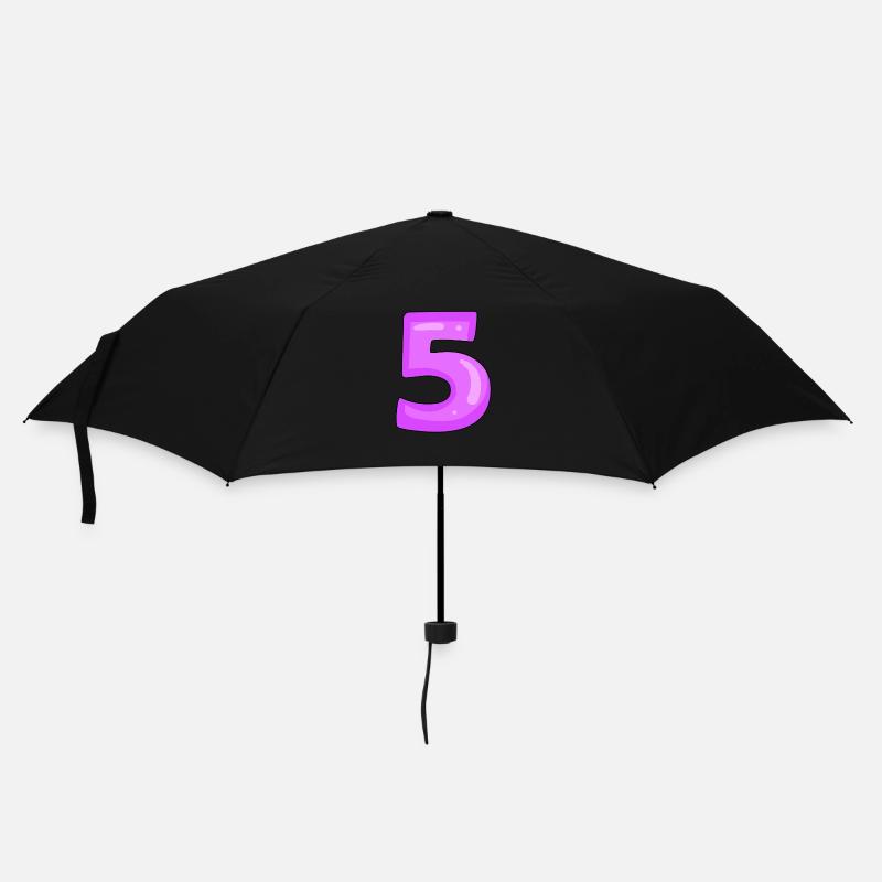 5 Lila - Regenschirm (klein) - Schwarz