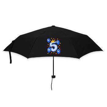 5ème Anniversaire Jeunes Ballons Couronne Étoiles - Parapluie standard - noir - Devant
