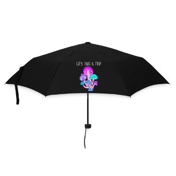 Techno Party Drugs LSD Mushrooms Acid Music Festival - Umbrella (small) - black - Front