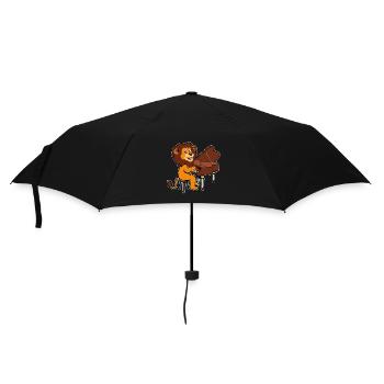 Comic Löwe spielt Klavier - Regenschirm (klein) - Schwarz - Vorne
