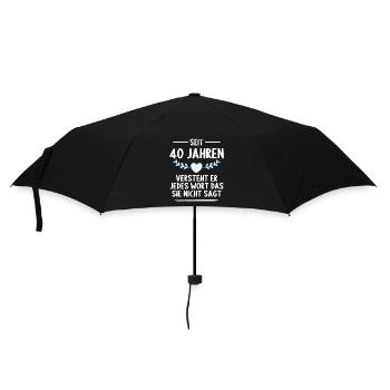 40 Jahre verheirtatet 40. Hochzeitstag - Regenschirm (klein) - Schwarz - Vorne
