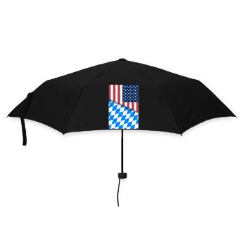 USA Bayern Bayerische Flagge Doppelbürger American - Regenschirm (klein) - Schwarz - Vorne