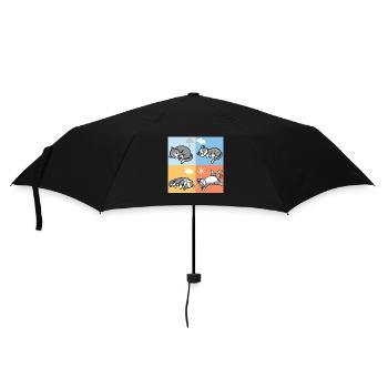 lustige Schlafende Wetter Katzen kuschel outfit - Regenschirm (klein) - Schwarz - Vorne