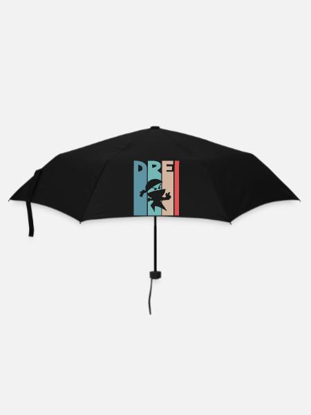 Ninja 3 Jahre Geburtstag Kinder - Regenschirm (klein) - Schwarz