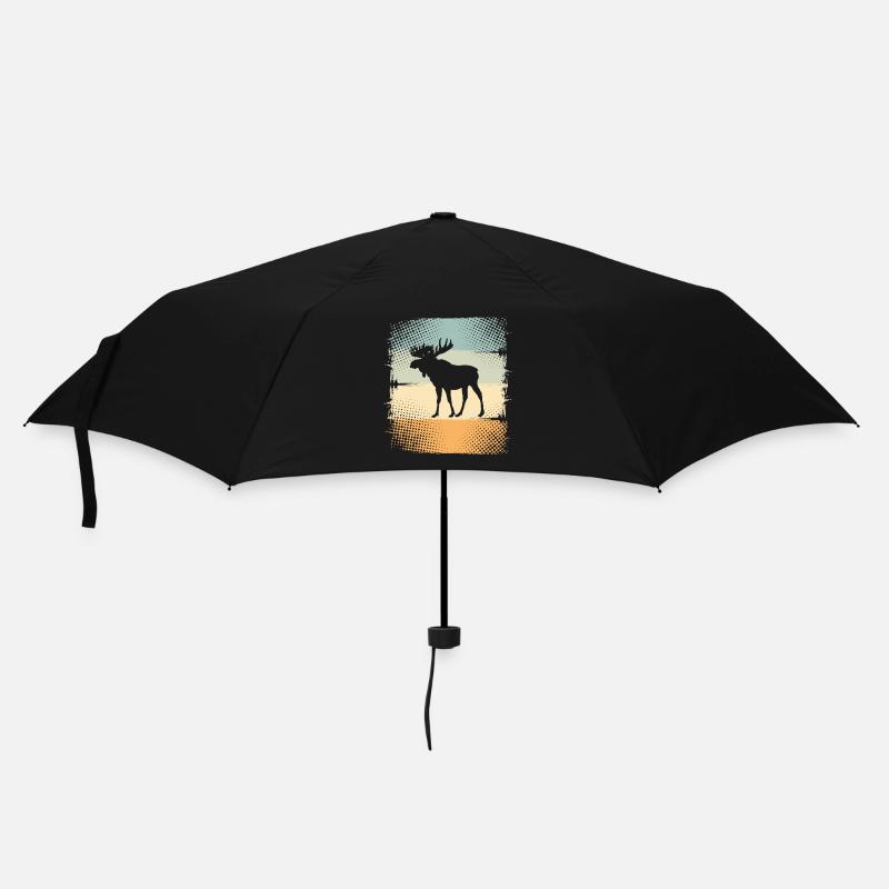 Elch - Regenschirm (klein) - Schwarz