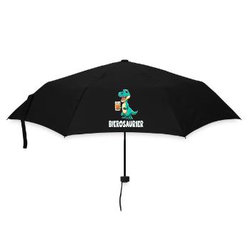 Bierosaurier Lustiges Dino Bier Trinken - Regenschirm (klein) - Schwarz - Vorne