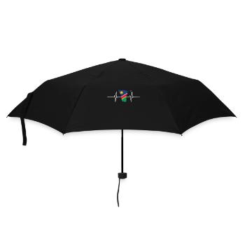 Namibia Heartbeat Flag Vintage Namibia - Umbrella (small) - black - Front