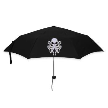 Krake Totenkopf - Regenschirm (klein) - Schwarz - Vorne