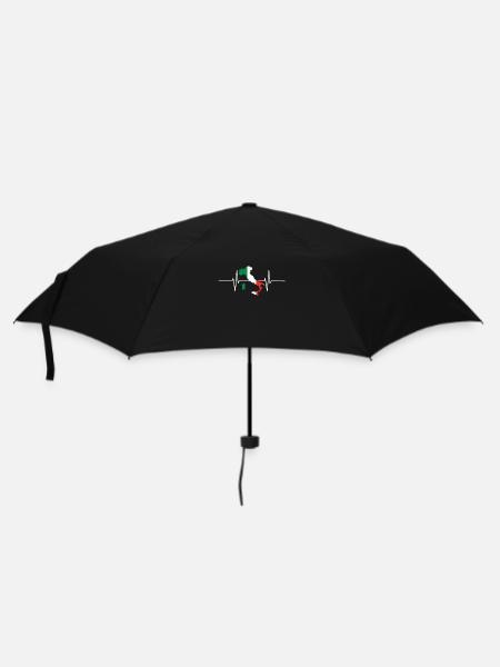 Italie Herzschlag Flagge Vintage Italie - Parapluie standard - noir