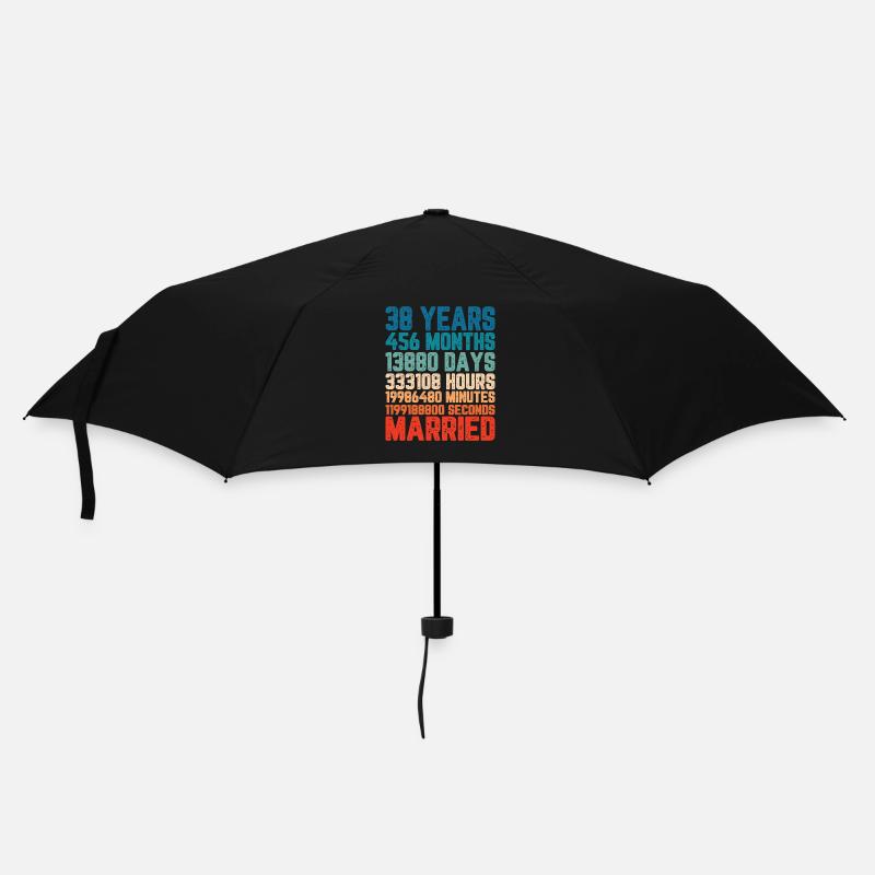 38 Jahre verheiratet Hochzeit Ehe Spruch Geschenk - Regenschirm (klein) - Schwarz