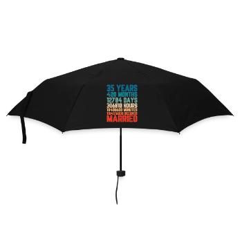 35 Jahre verheiratet Hochzeit Ehe Spruch Geschenk - Regenschirm (klein) - Schwarz - Vorne