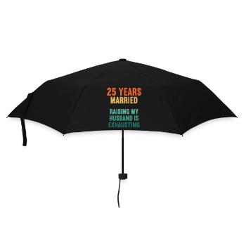 25 ans marié drôle 25ème anniversaire de mariage - Parapluie standard - noir - Devant