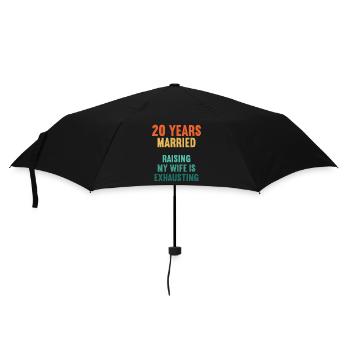 20 Jahre verheiratet lustig 20. Hochzeitstag - Regenschirm (klein) - Schwarz - Vorne
