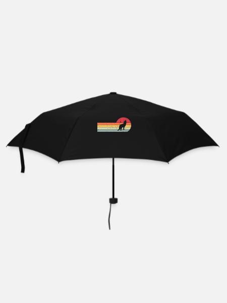 Wolf - Regenschirm (klein) - Schwarz