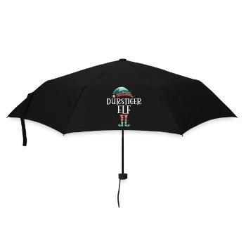 Weihnachten Partnerkostüm Durstige Elf Elfe Elfen - Regenschirm (klein) - Schwarz - Vorne