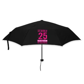 25 Geburtstag Frau - Regenschirm (klein) - Schwarz - Vorne