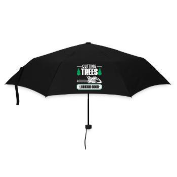 Chainsaw Lumberjacks Wood make tree fellers forest - Umbrella (small) - black - Front