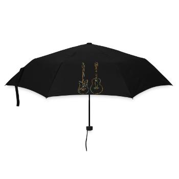 Guitarist Gift Rainbow Strings Musician - Umbrella (small) - black - Front