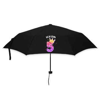 Ich bin schon 5 Jahre 5. Geburtstag Mädchen - Regenschirm (klein) - Schwarz - Vorne