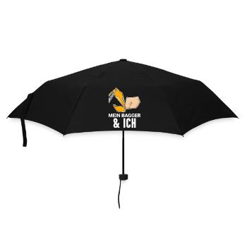 Bagger Baggerfahrer Spruch - Regenschirm (klein) - Schwarz - Vorne