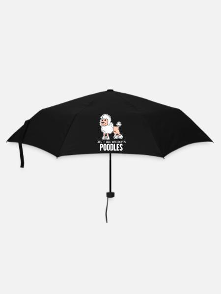 Pudel Hund - Regenschirm (klein) - Schwarz