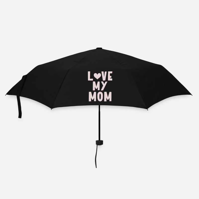 Love my Mom - Regenschirm (klein) - Schwarz