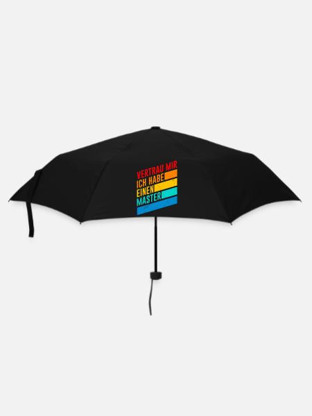 Vertrau mir ich hab einen Master Abschluss - Regenschirm (klein) - Schwarz