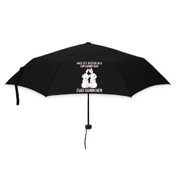 Hase Häschen was ist besser als ein Kaninchen - Regenschirm (klein) - Schwarz - Vorne