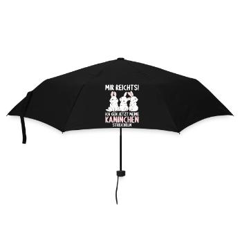 Hase Mir reichts ich geh Kaninchen streicheln - Regenschirm (klein) - Schwarz - Vorne