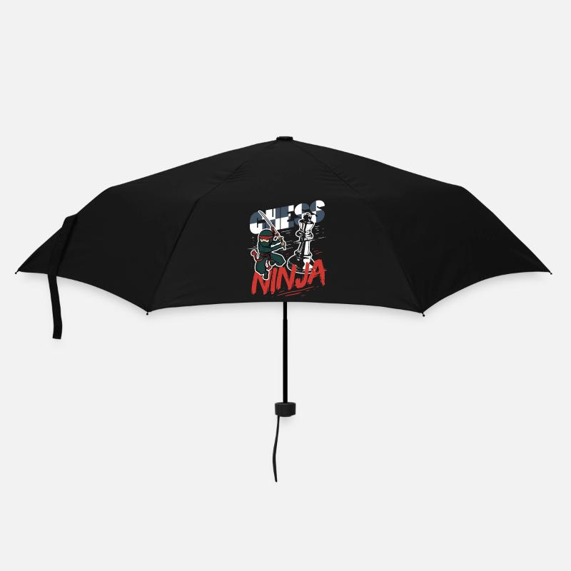Lustiges Schachspieler Schachfigur Schach Ninja - Regenschirm (klein) - Schwarz
