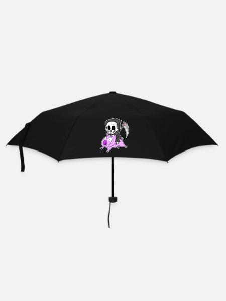 Sensenmann und Schwein - Regenschirm (klein) - Schwarz
